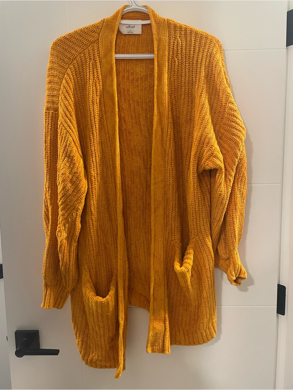 Wilfred Chunky Open-Front Cardigan Sweater - Golden Yellow